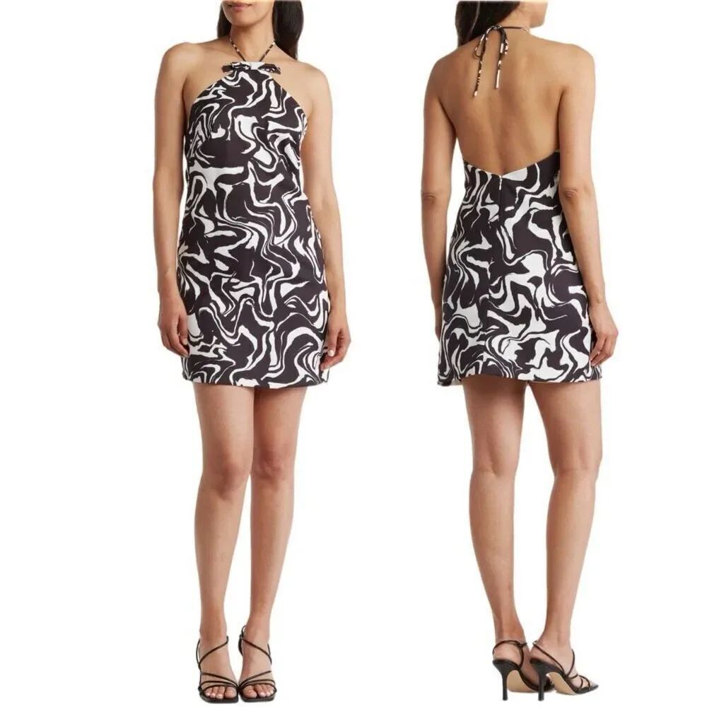 NWT Alexia Admor alter shift black and White abstract mini dress  Size 4